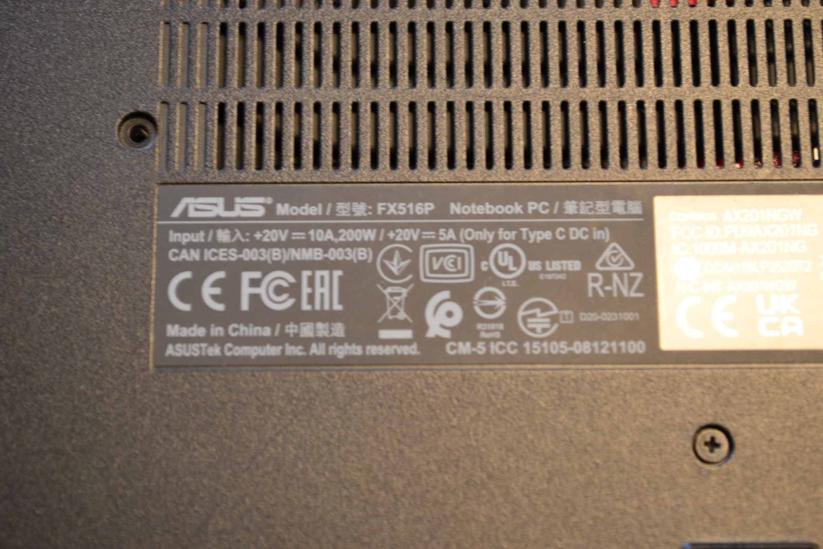 ASUS TUF Dash FX516PR-AZ026 Notebook 7