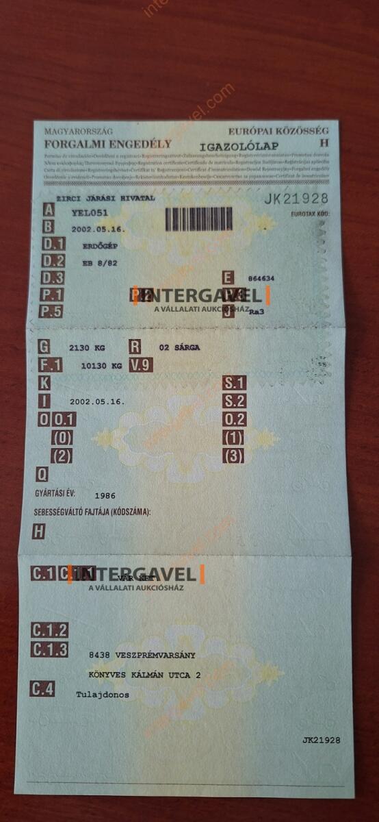 Pótkocsi- Erdőgép 22